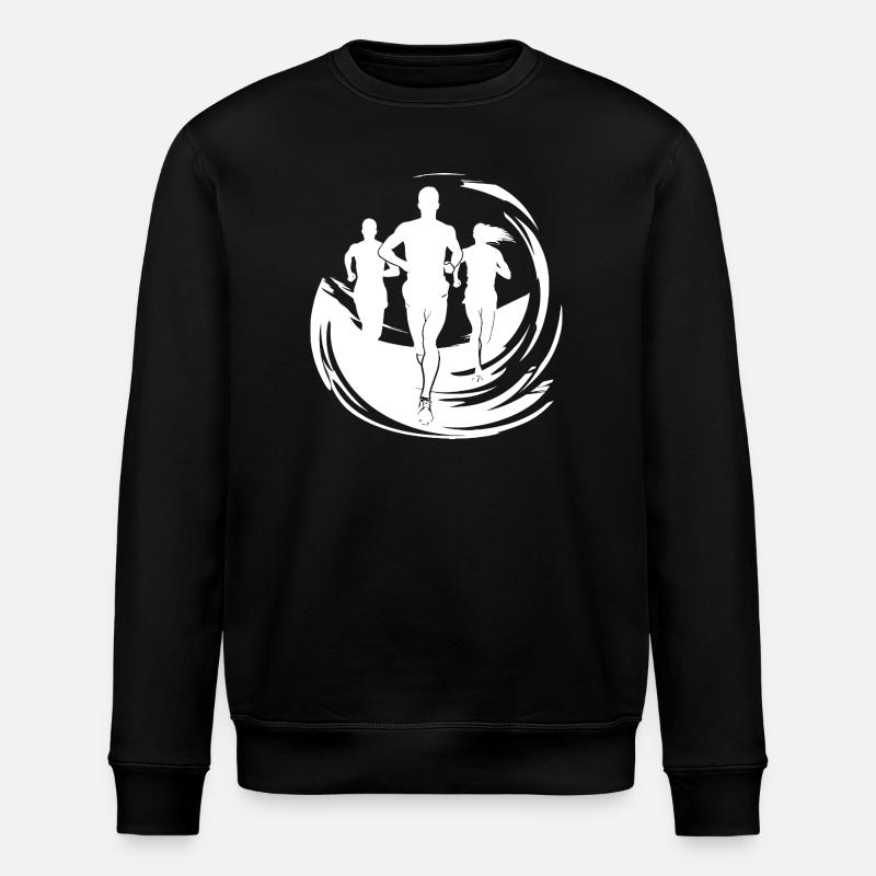 Läufer Zeichnung - Stanley/Stella Unisex Bio-Sweatshirt ROLLER - Schwarz