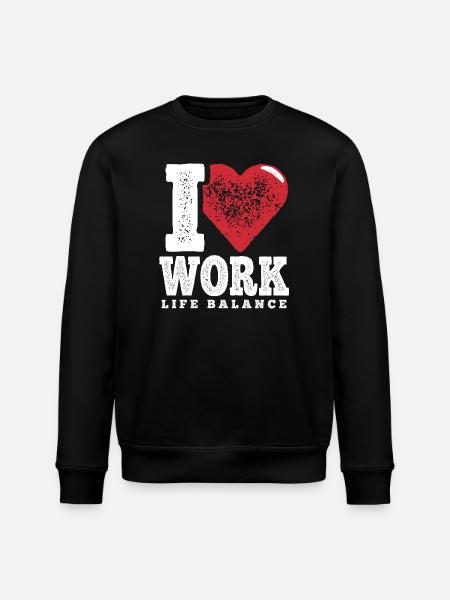 I Love Work-Life-Balance - Stanley/Stella Unisex Bio-Sweatshirt ROLLER - Schwarz