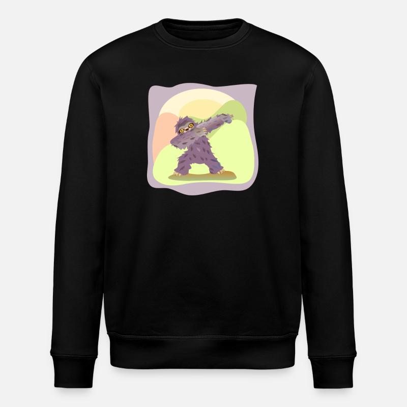 DABBING DANCING DANCING SLOTH - Stanley/Stella ROLLER Unisex Organic Sweatshirt - black