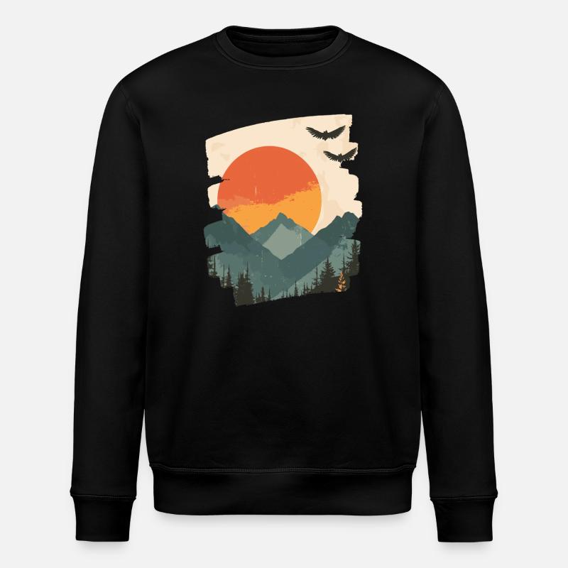 Mountains - Stanley/Stella ROLLER Unisex Organic Sweatshirt - black