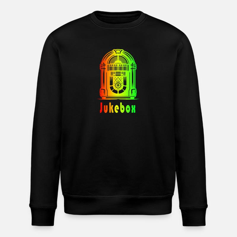 Retro Jukebox – Rainbow Vibes - Stanley/Stella ROLLER Unisex Organic Sweatshirt - black