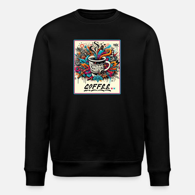 Kaffee Graffiti Explosion - Stanley/Stella Unisex Bio-Sweatshirt ROLLER - Schwarz