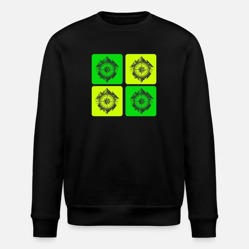 Kompass & Berge – Outdoor Vibes - Stanley/Stella Unisex Bio-Sweatshirt ROLLER - Schwarz