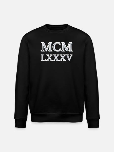 Roman numerals 1985 - MCMLXXXV - Stanley/Stella ROLLER Unisex Organic Sweatshirt - black