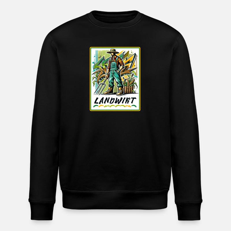 Proud farmer in graffiti style - Stanley/Stella ROLLER Unisex Organic Sweatshirt - black