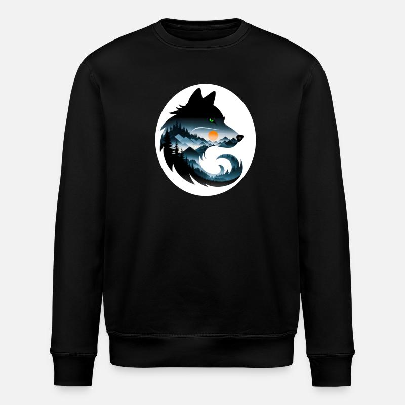 Paysage de loup - Sweat bio ROLLER Stanley/Stella Unisexe - noir