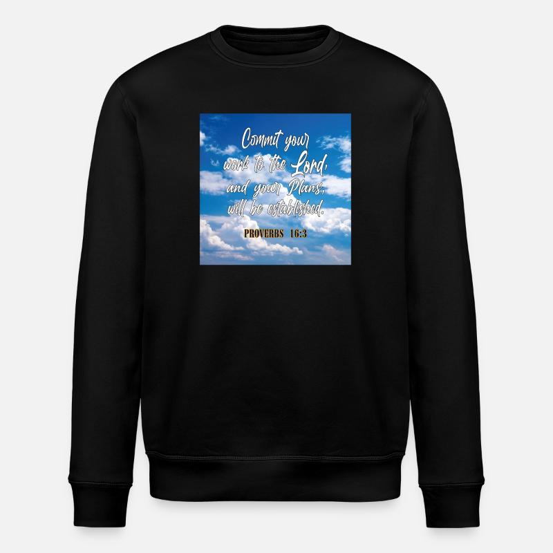 Proverbs16:3 - Stanley/Stella ROLLER Unisex Organic Sweatshirt - black