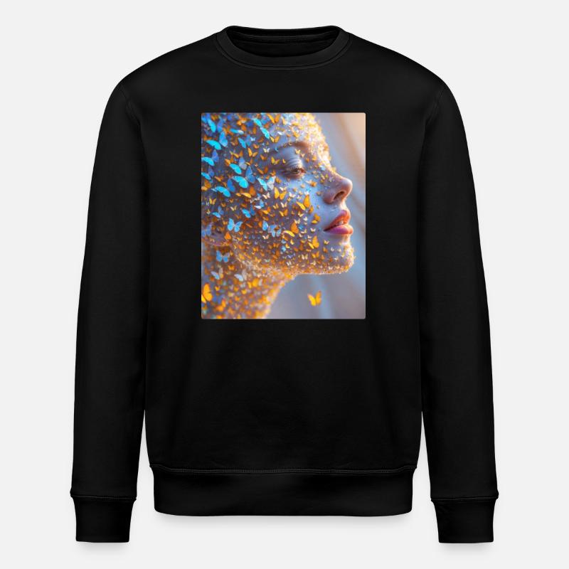 Schmetterling Gesichtskunst - Stanley/Stella Unisex Bio-Sweatshirt ROLLER - Schwarz
