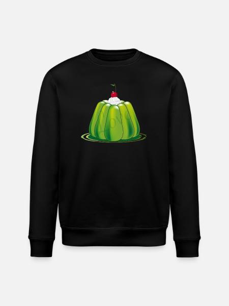 Grønn gelé – stilisert retrodessert - Stanley/Stella ROLLER økologisk unisex-sweatshirt - svart