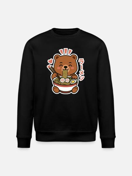 Ramen Noodle Bear - Stanley/Stella Unisex Bio-Sweatshirt ROLLER - Schwarz