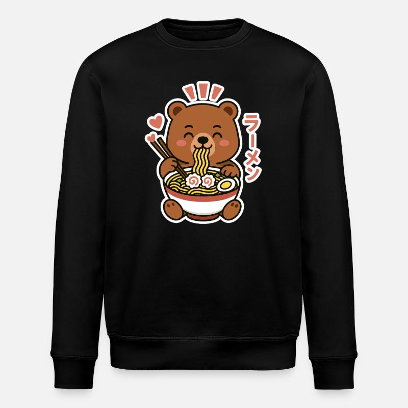 Ramen Noodle Bear - Stanley/Stella Unisex Bio-Sweatshirt ROLLER - Schwarz