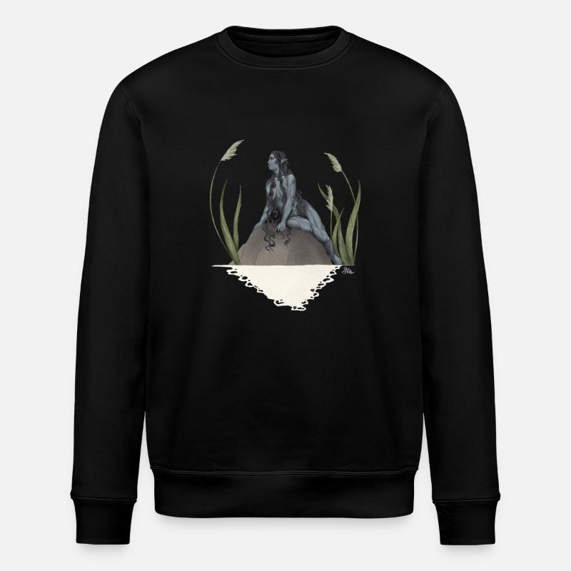 Nymph in a pond - Stanley/Stella ROLLER Unisex Organic Sweatshirt - black