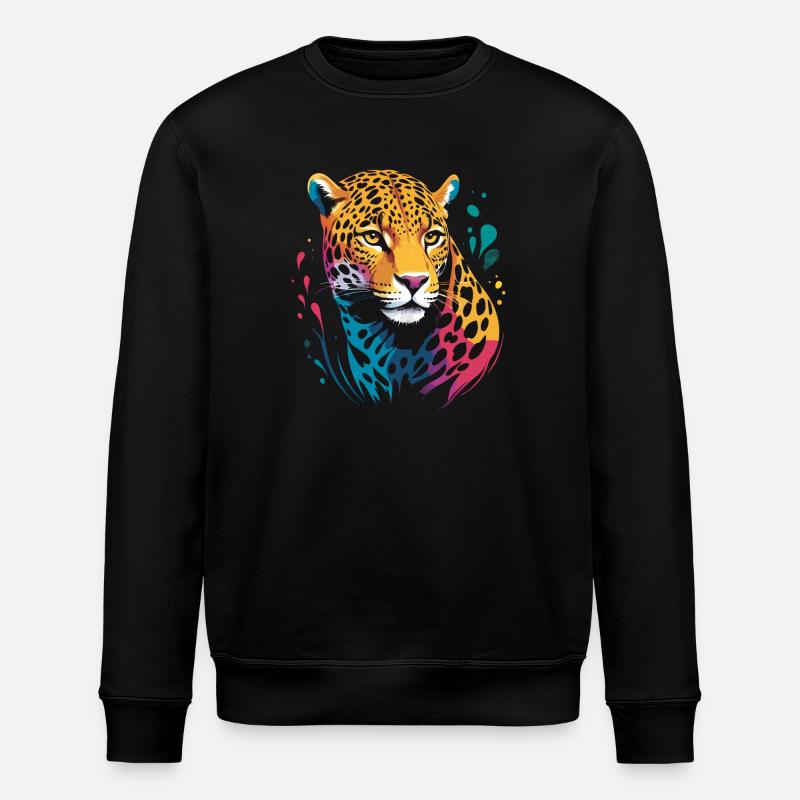 Jaguar Head RENDERED - Stanley/Stella ROLLER Unisex Organic Sweatshirt - black