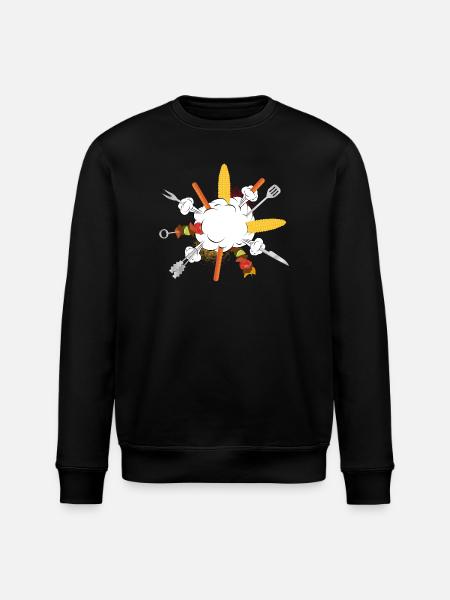 Grill-Explosion – Comic-Motiv für echte Kerle - Stanley/Stella Unisex Bio-Sweatshirt ROLLER - Schwarz