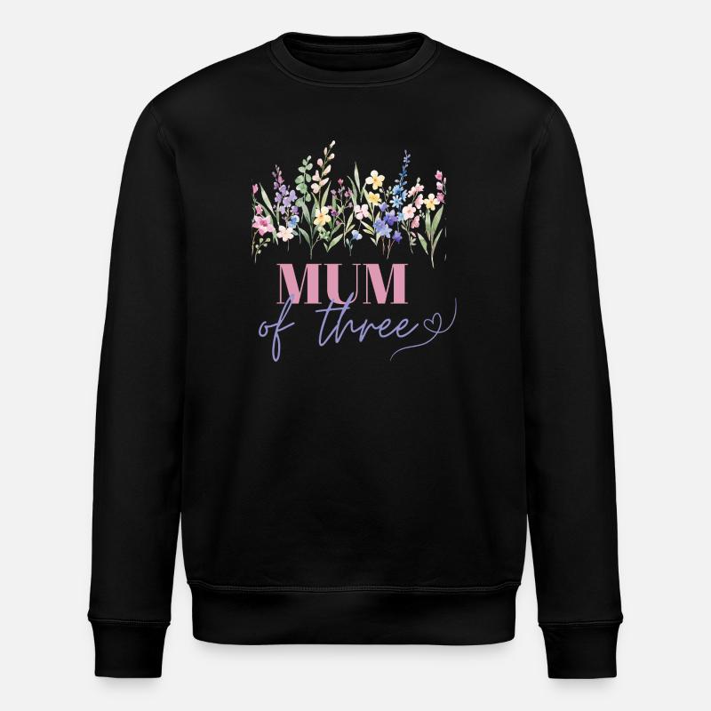 Maman de trois enfants - Sweat bio ROLLER Stanley/Stella Unisexe - noir