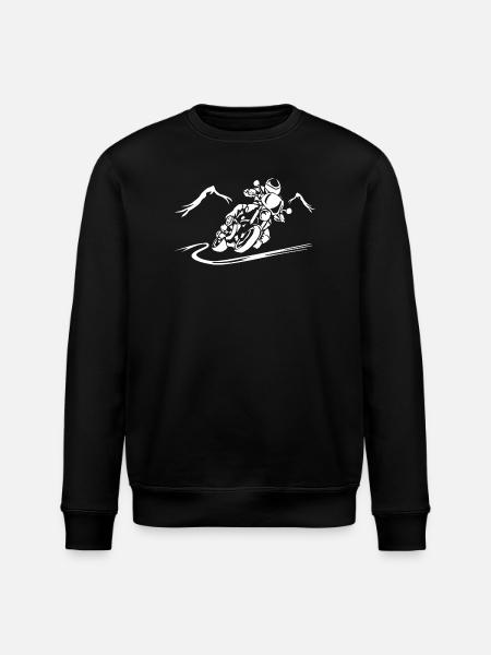 Speeding motorcycle silhouette - Stanley/Stella ROLLER Unisex Organic Sweatshirt - black