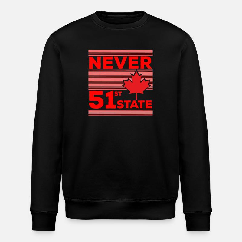 Never The 51st State - Stanley/Stella ROLLER Unisex Organic Sweatshirt - black