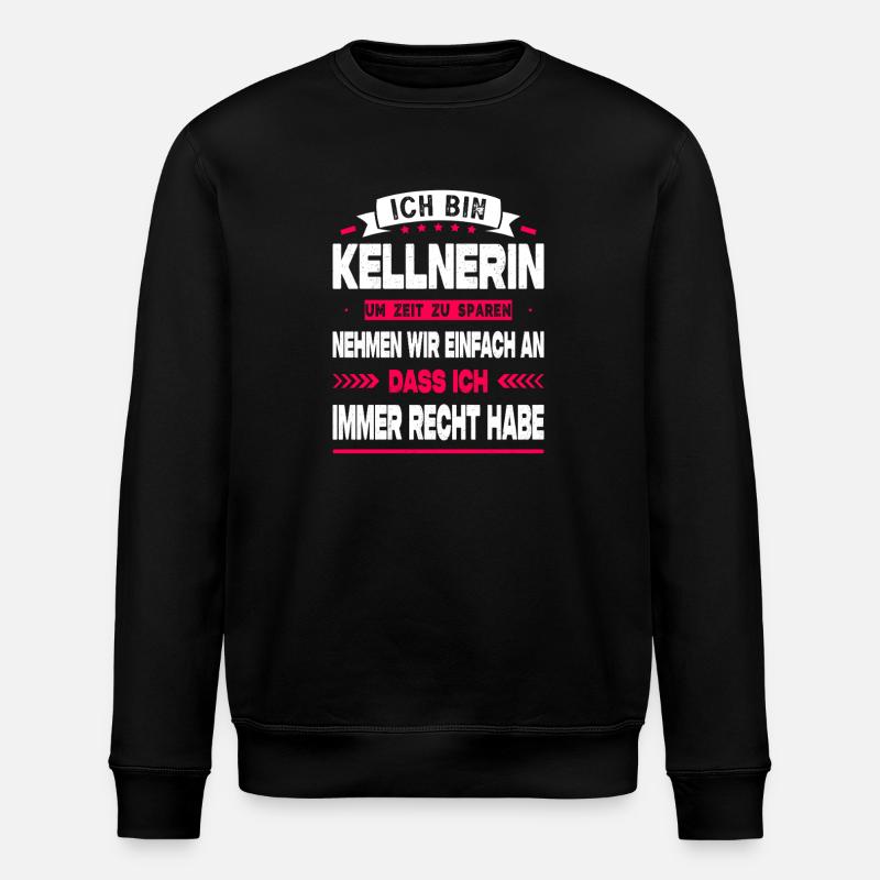 Kellnerin Geschenke Bedienung Abschied Gastronomie - Stanley/Stella Unisex Bio-Sweatshirt ROLLER - Schwarz
