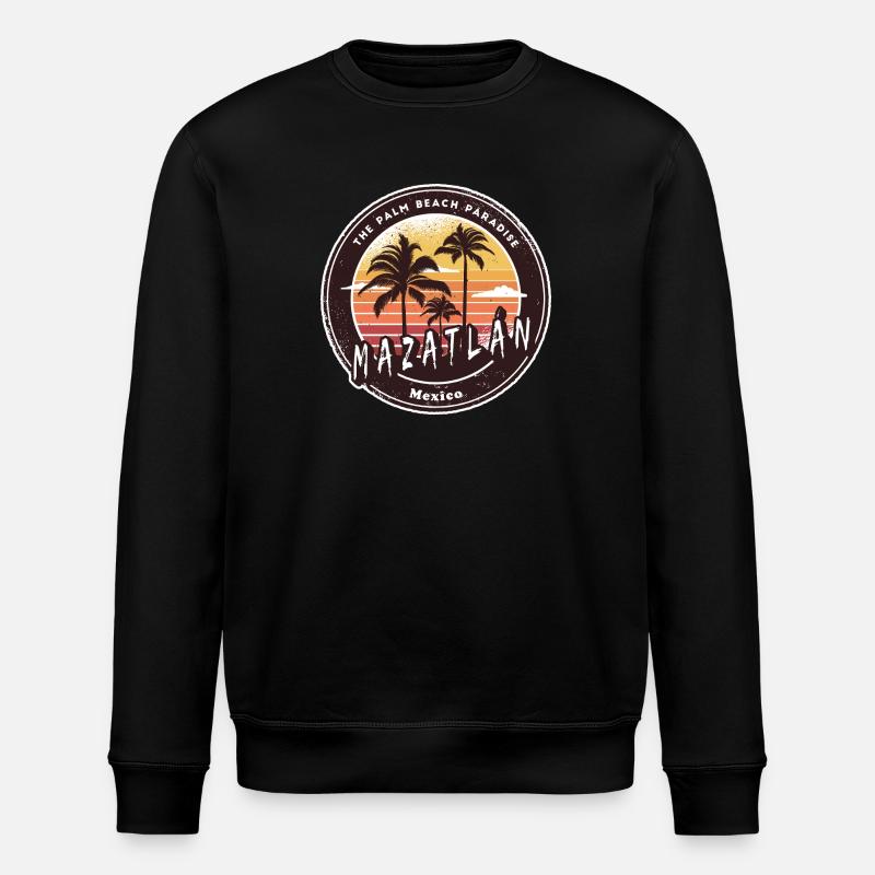 Mazatlán Mexico Sunset Design - Stanley/Stella ROLLER Unisex Organic Sweatshirt - black