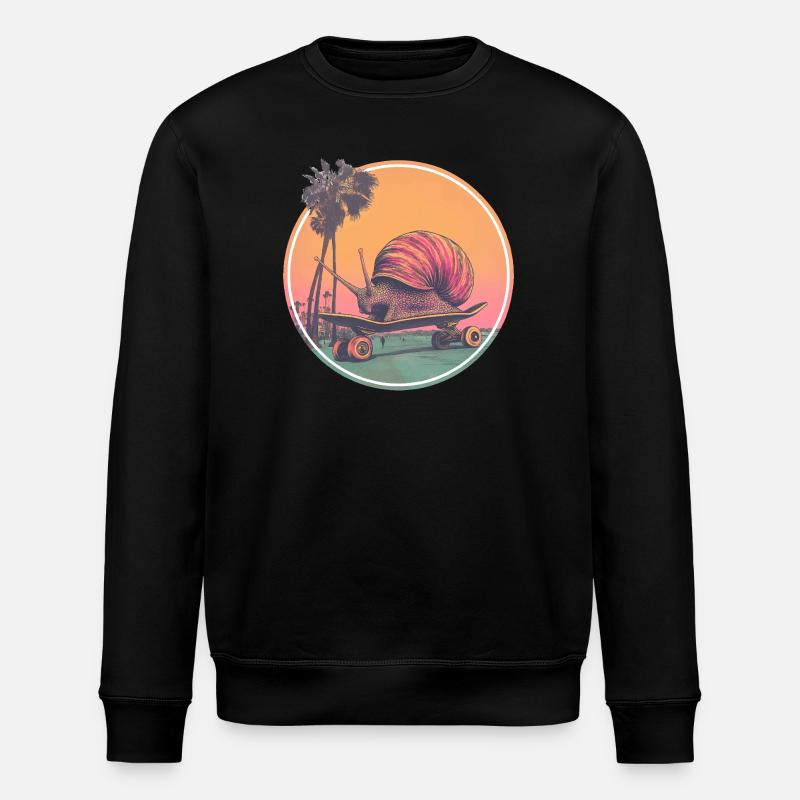 Coole Skateboard-Schnecke – Chilliges Retro-Design - Stanley/Stella Unisex Bio-Sweatshirt ROLLER - Schwarz