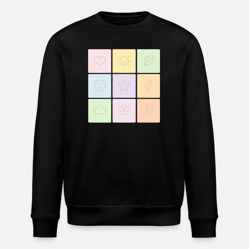 Pastel Bento Vibes - Stanley/Stella ROLLER Unisex Organic Sweatshirt - black