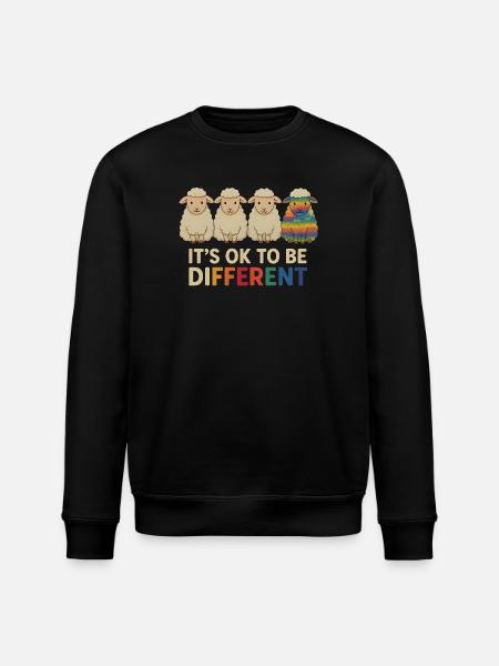 Det er OK at være anderledes – Neurodivergente får - Stanley/Stella økologisk unisex-sweatshirt ROLLER - sort