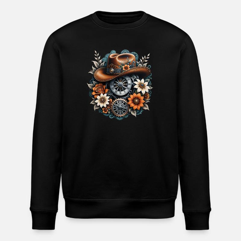 Steampunk-Cowboy-Stil. - Stanley/Stella Unisex Bio-Sweatshirt ROLLER - Schwarz