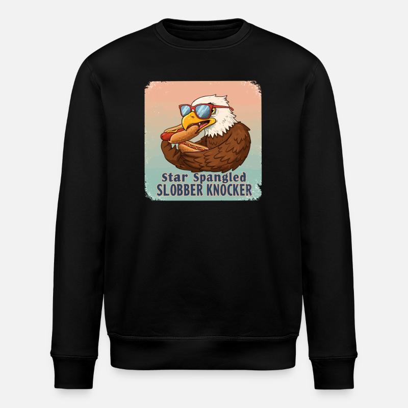 Star Spangled Slobber Knocker - Stanley/Stella ROLLER Unisex Organic Sweatshirt - black
