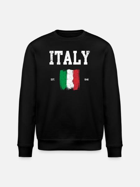 Italy Flag Brushstroke Design - Stanley/Stella ROLLER Unisex Organic Sweatshirt - black