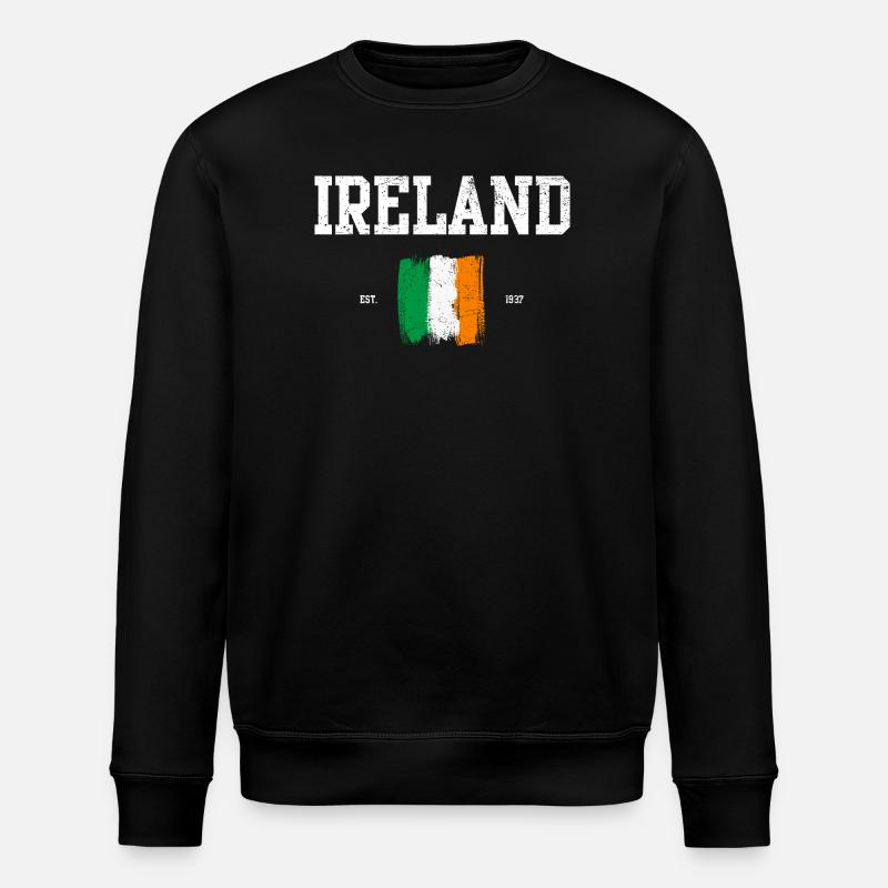 Drapeau de l’Irlande Brushstroke Design - Sweat bio ROLLER Stanley/Stella Unisexe - noir