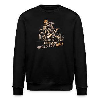 Motocross Biker Logo - Motorrad und Offroad Symbol - Stanley/Stella Unisex Bio-Sweatshirt ROLLER - Schwarz - Vorne - Nik (191cm)