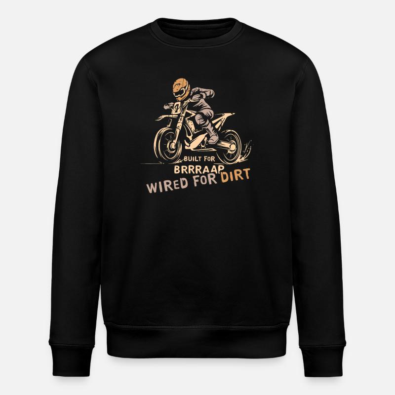 Motocross Biker Logo - Motorrad und Offroad Symbol - Stanley/Stella Unisex Bio-Sweatshirt ROLLER - Schwarz