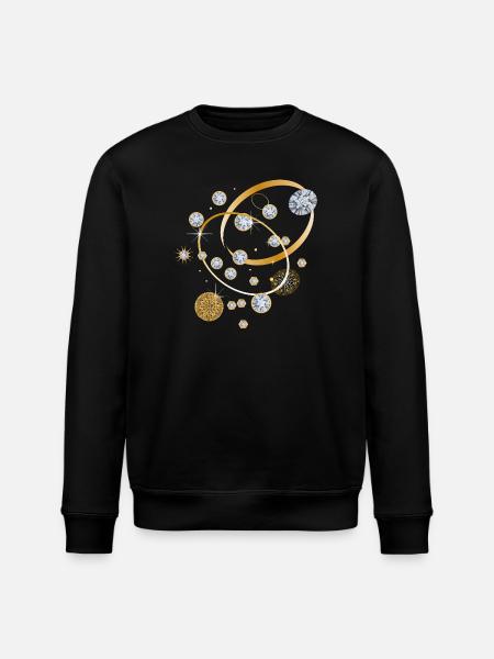 Diamond constellation in golden strips - Stanley/Stella ROLLER Unisex Organic Sweatshirt - black