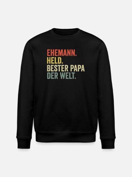 Bester Papa der Welt - Stanley/Stella Unisex Bio-Sweatshirt ROLLER - Schwarz