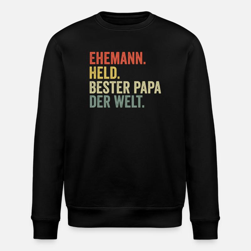 Bester Papa der Welt - Stanley/Stella Unisex Bio-Sweatshirt ROLLER - Schwarz