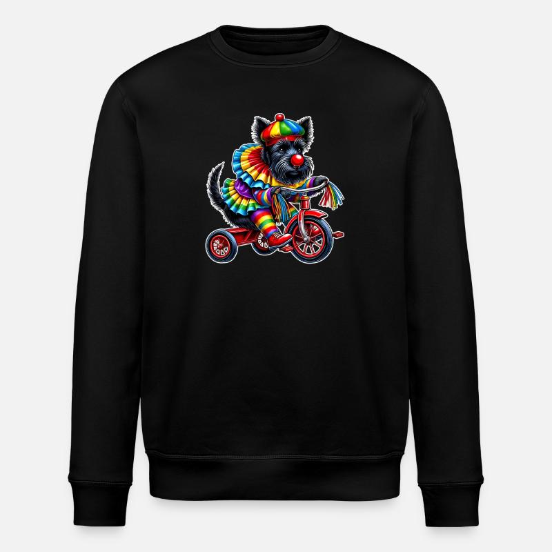 Clown Terrier auf Dreirad - Stanley/Stella Unisex Bio-Sweatshirt ROLLER - Schwarz