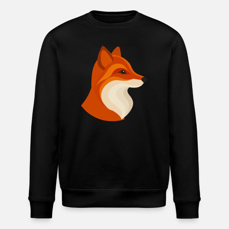 Moderner Fuchs – Geometrisch & Stilvoll - Stanley/Stella Unisex Bio-Sweatshirt ROLLER - Schwarz
