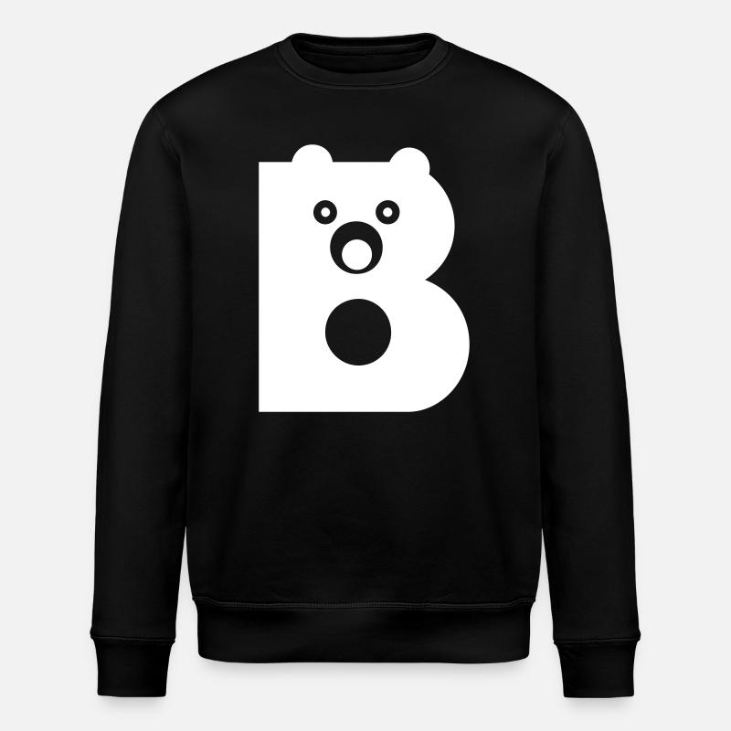 B Letter white Vectorgraphic - Stanley/Stella ROLLER Unisex Organic Sweatshirt - black