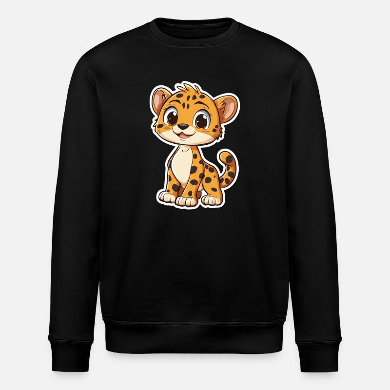 Cute Cheetah - Stanley/Stella ROLLER Unisex Organic Sweatshirt - black