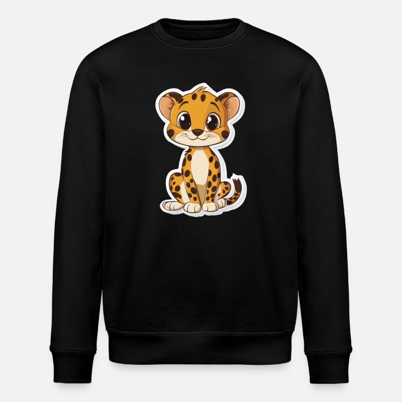 Cute Cheetah - Stanley/Stella ROLLER Unisex Organic Sweatshirt - black