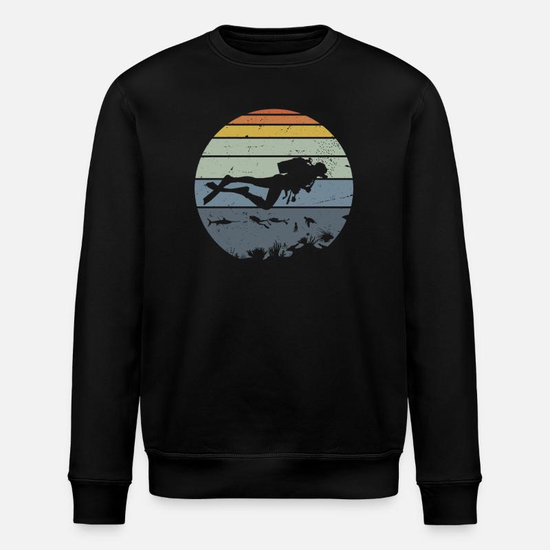 Scène de silhouette de plongeur sous-marin - Sweat bio ROLLER Stanley/Stella Unisexe - noir