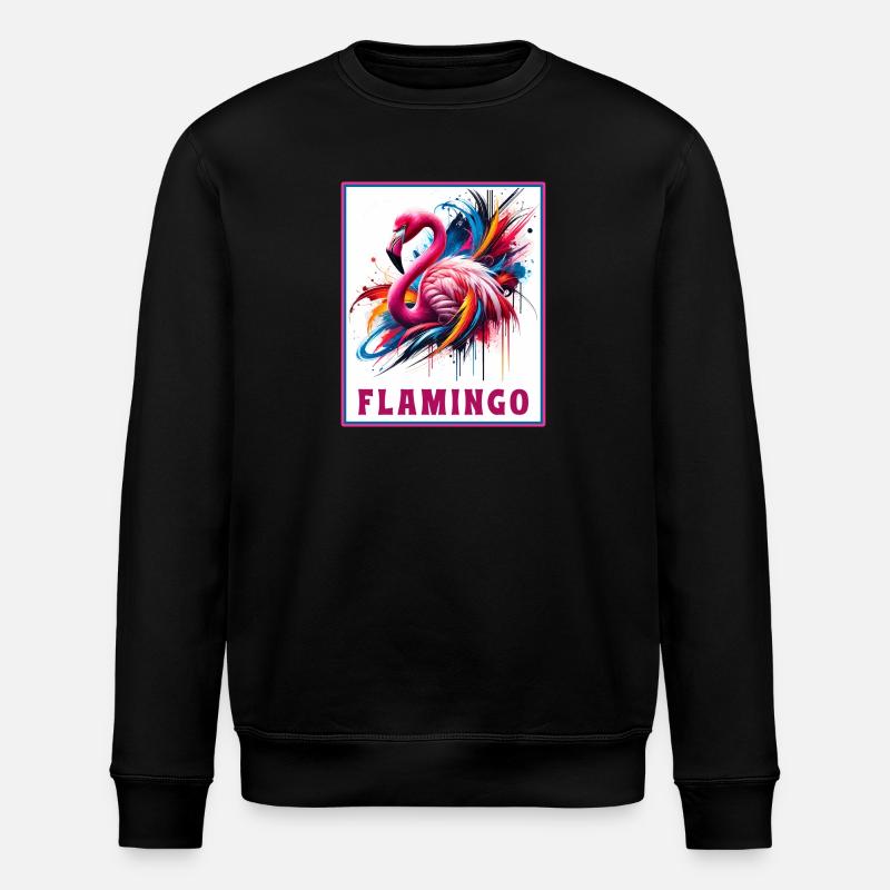 Graffiti Flamingo Explosion - Stanley/Stella Unisex Bio-Sweatshirt ROLLER - Schwarz