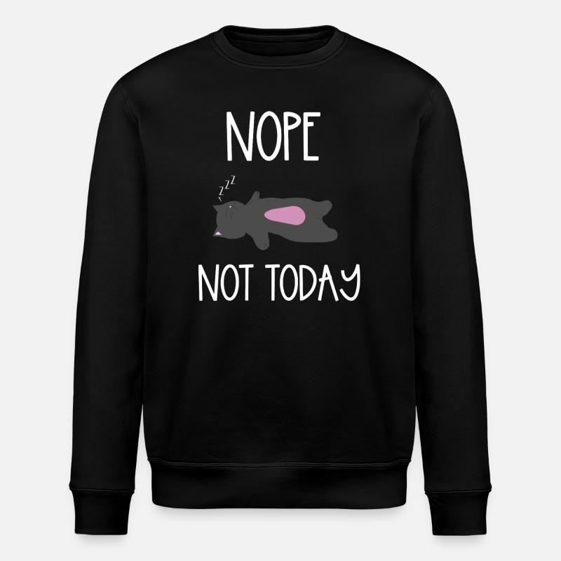 Nope Not Today Sleepover Illustration - Stanley/Stella ROLLER Unisex Organic Sweatshirt - black