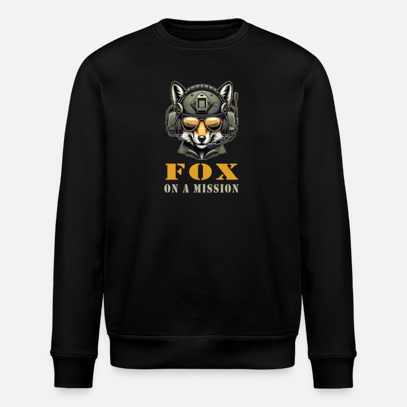 Renard en mission / Militaire - Sweat bio ROLLER Stanley/Stella Unisexe - noir