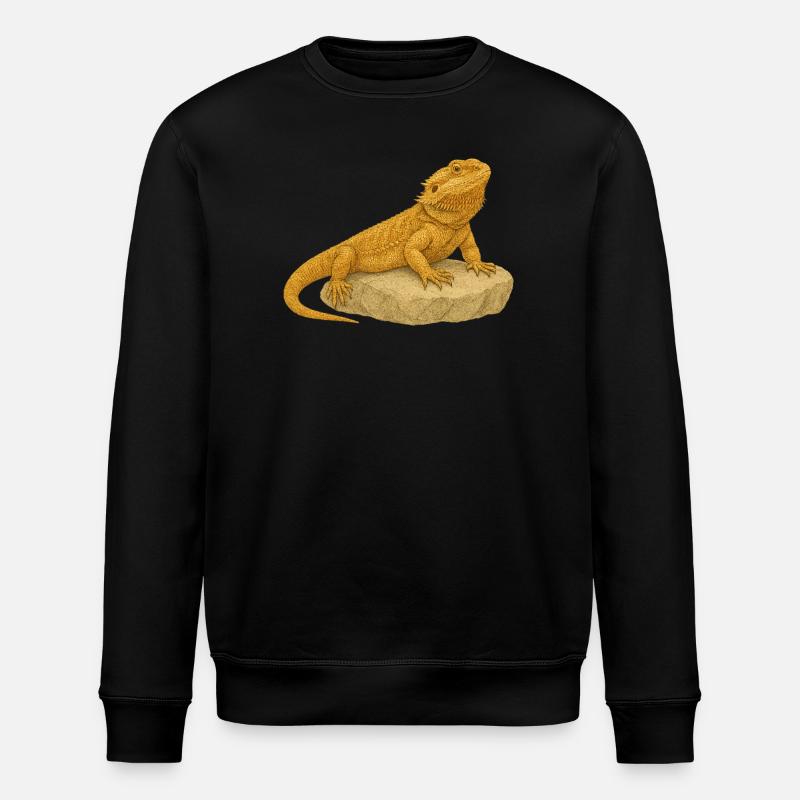 Gelbgecko auf Felsen - Stanley/Stella Unisex Bio-Sweatshirt ROLLER - Schwarz