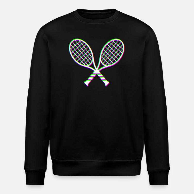Tennis Glitch effect racket - Stanley/Stella ROLLER Unisex Organic Sweatshirt - black