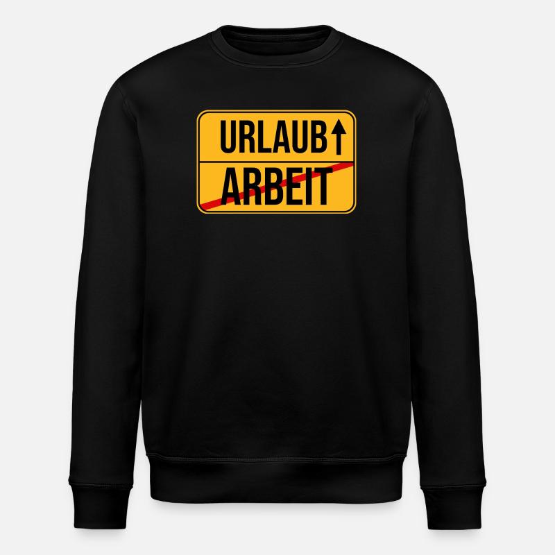 Urlaub Arbeit Wegweiser Design - Stanley/Stella Unisex Bio-Sweatshirt ROLLER - Schwarz