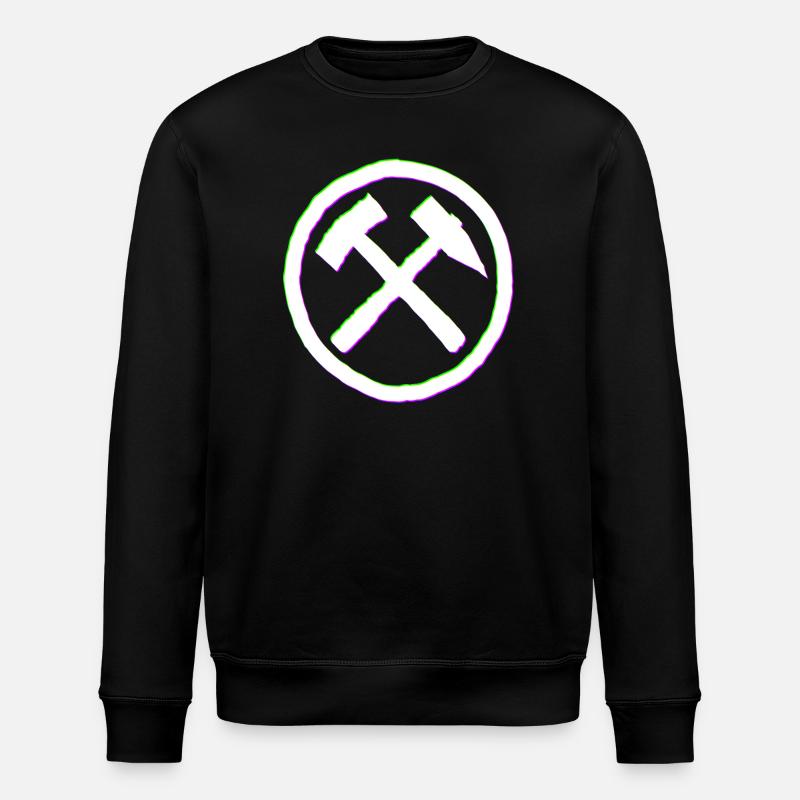 Ruhrpott Hammer Schlegel Glitch - Stanley/Stella Unisex Bio-Sweatshirt ROLLER - Schwarz