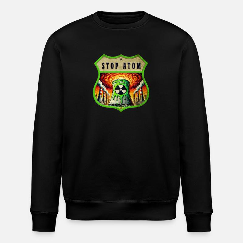 Stop Atom Wappen Design - Stanley/Stella Unisex Bio-Sweatshirt ROLLER - Schwarz