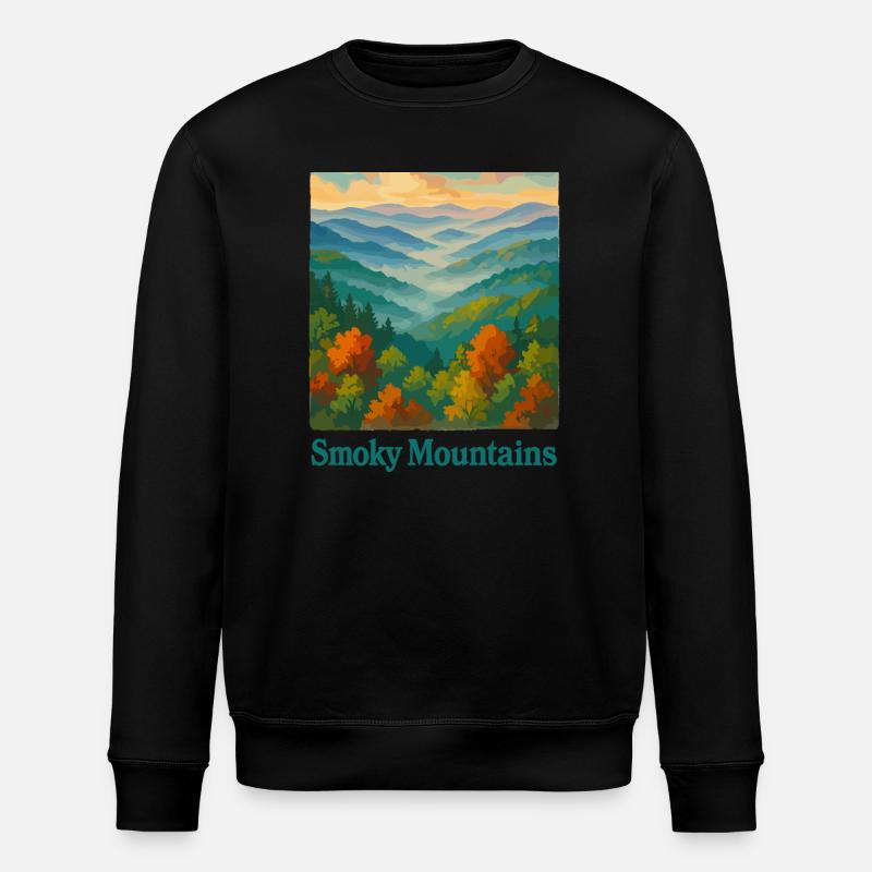 Smoky Mountains Art - Stanley/Stella Unisex Bio-Sweatshirt ROLLER - Schwarz